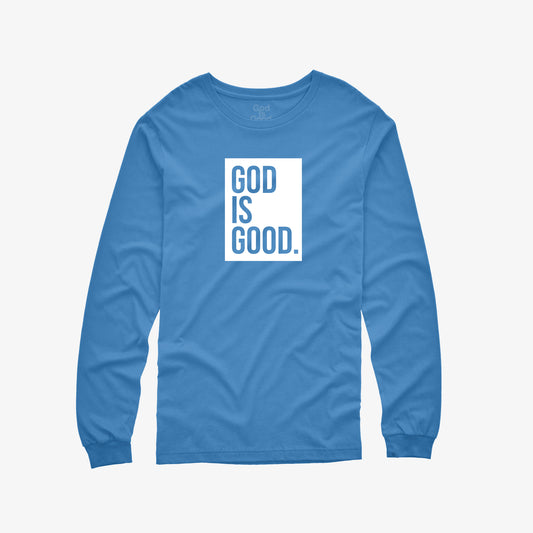 God Is Good Unisex Longe Sleeve Tee (Royal/White)