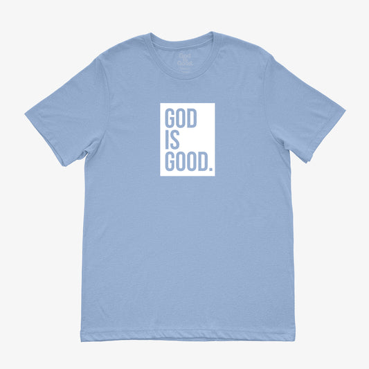 God Is Good Tee (Carolina Blue/White)